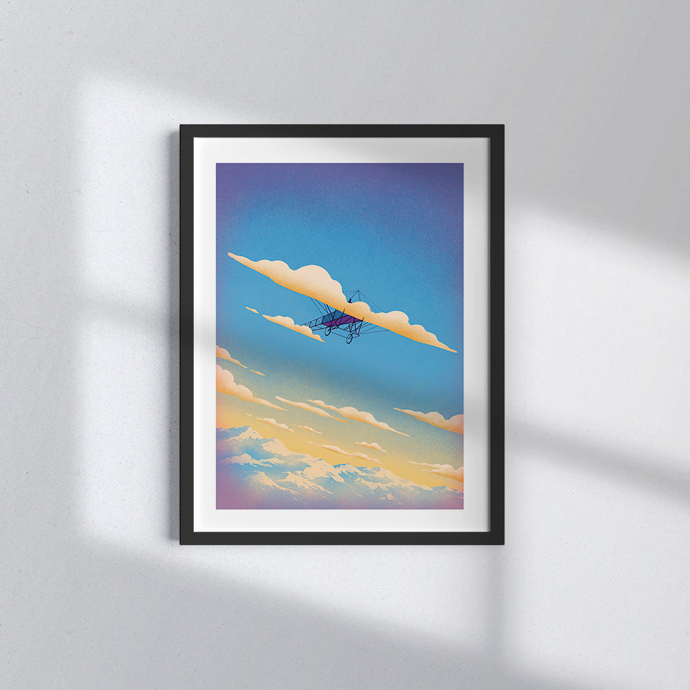 Stampa Beyond the clouds con cornice nera