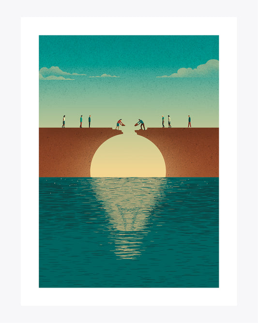 Illustrazione "Bridging ideas" di Davide Bonazzi