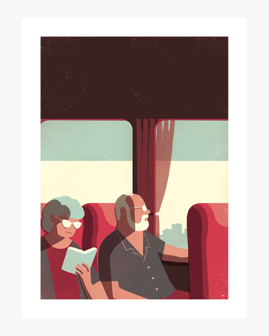 Illustrazione "Daytrippers: On the train" di Davide Bonazzi.