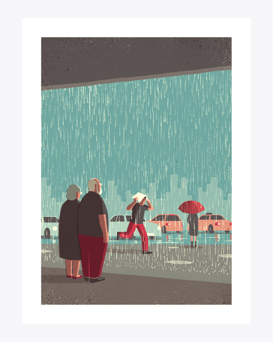 "Daytrippers: Hard rain" illustrazione di Davide Bonazzi.