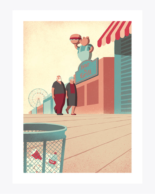"Daytrippers: Coney Island" illustrazione di Davide Bonazzi.