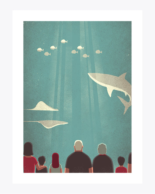 Poster stampato in fine art di "Daytrippers: Aquarium" di Davide Bonazzi.