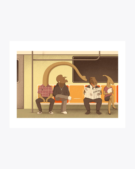 Illustrazione "Dino Subway" di Davide Bonazzi.