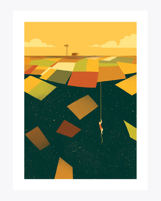 "Escaping America" illustrazione di Davide Bonazzi.