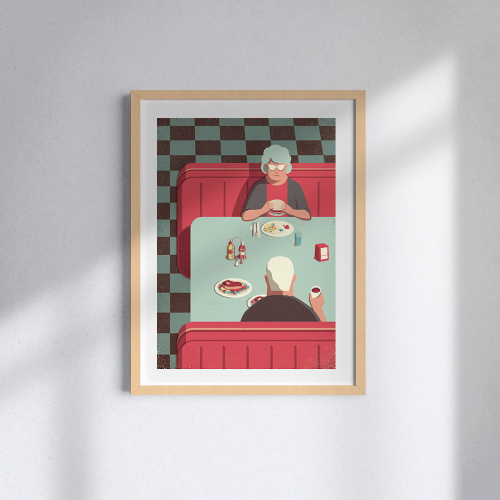 Fine art poster "Daytrippers: At the diner" di Davide Bonazzi. 