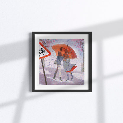 Opera "Il pathos delle cose" di Ilaria Urbinati con cornice di legno nera.