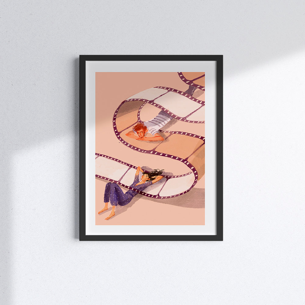 Stampa "Memories" di Ilaria Urbinati, che rappresenta una giovane coppia.